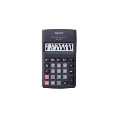 Casio HL-815L-BK BOX 8-kohaline must taskukalkulaator 69,5x118 mm AA-patareiga