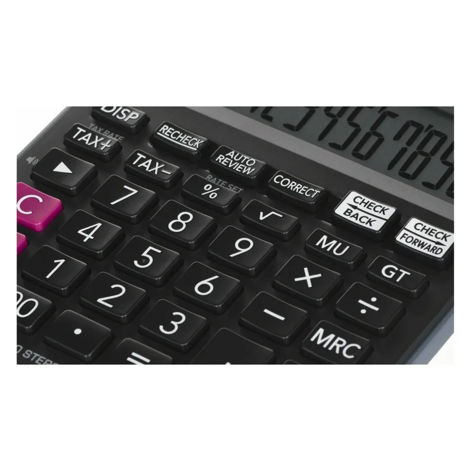 Casio MJ-120D Plus must 12-kohaline lauakalkulaator, LCD-ekraan, maksuarvutus, 126,5 × 148 × 28,6 mm – 6