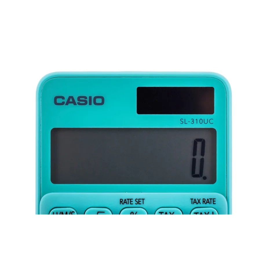 Casio SL-310UC-GN 10-kohaline roheline taskukalkulaator, päikese- ja patareitoitega, 118x70x8 mm, 50 g – 3
