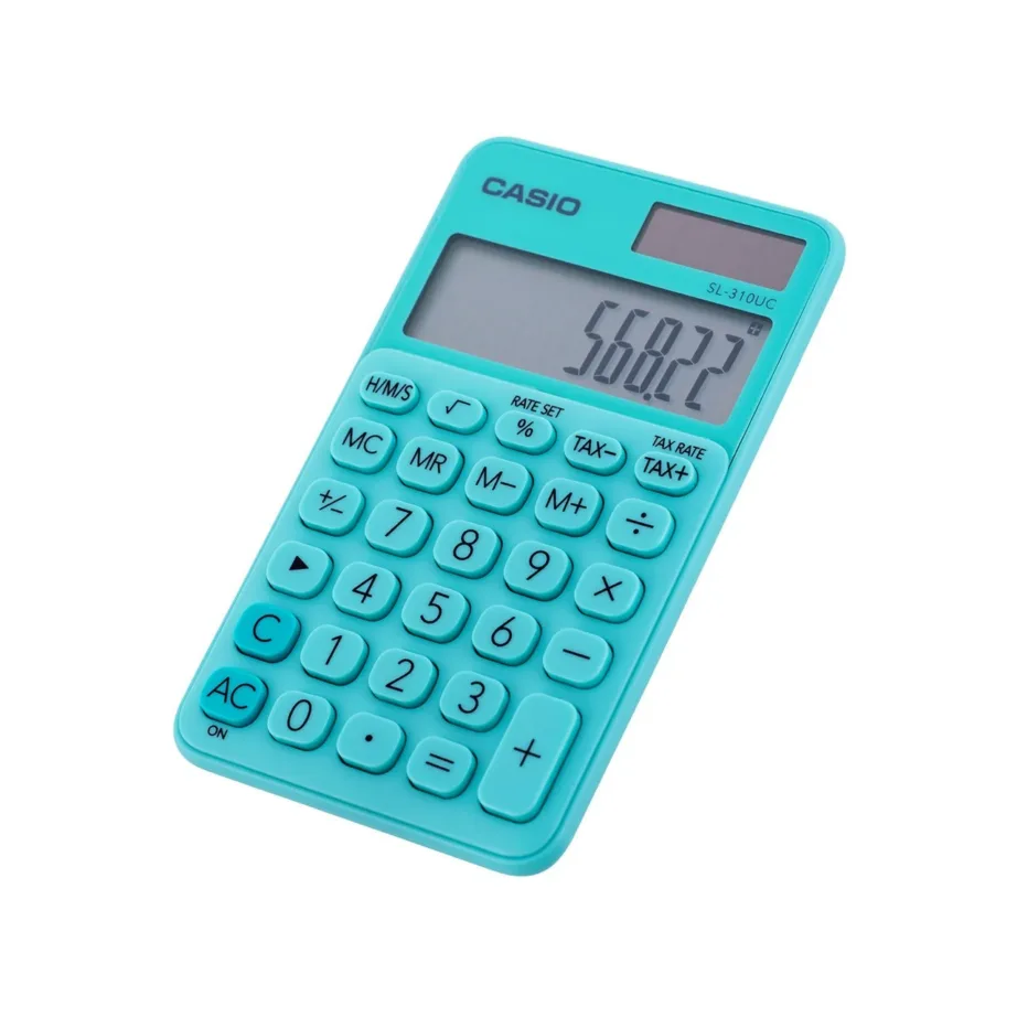 Casio SL-310UC-GN 10-kohaline roheline taskukalkulaator, päikese- ja patareitoitega, 118x70x8 mm, 50 g – 7