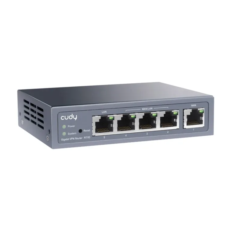 Cudy R700 119x85x28 mm hall metallist gigabit multi-wan VPN-ruuter, 1xWAN, 3xLAN, DRAM 128 MB, 16 MB välkmälu, tulemüüriga