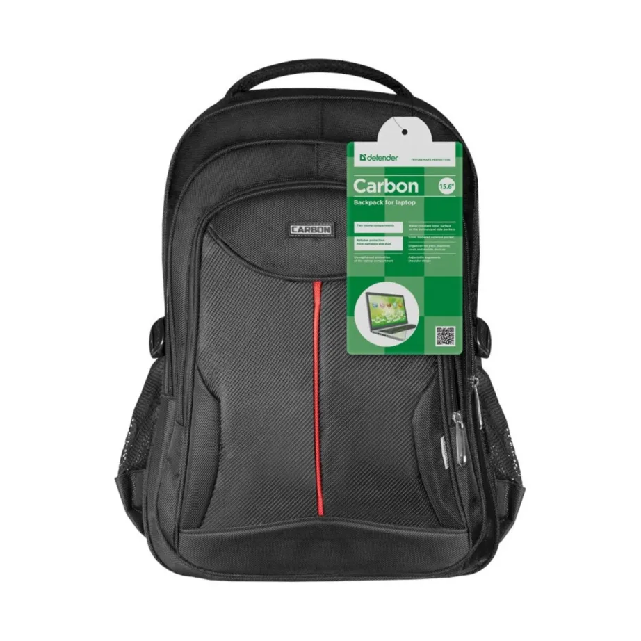 Defender Carbon 26077 15,6″ must polüestrist sülearvutikott, 5 taskut, 480x350x200 mm, 600 g – 4