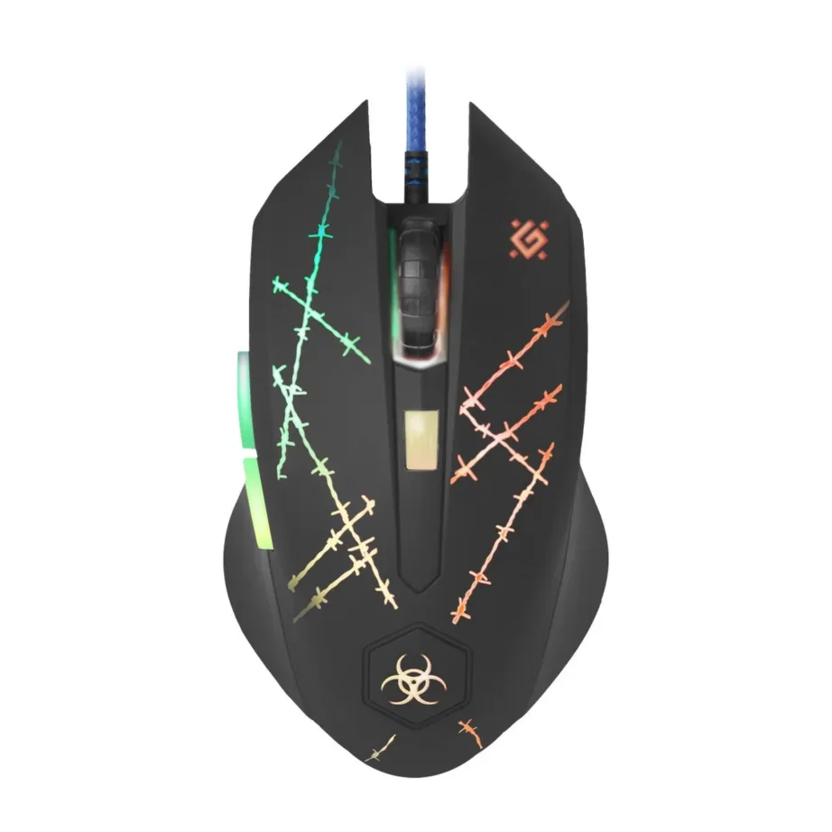 Defender Forced GM-020L 3200 DPI valgustusega USB-mängurihiir 5 nupu ja hiirematiga, must, ambidextrous – 3