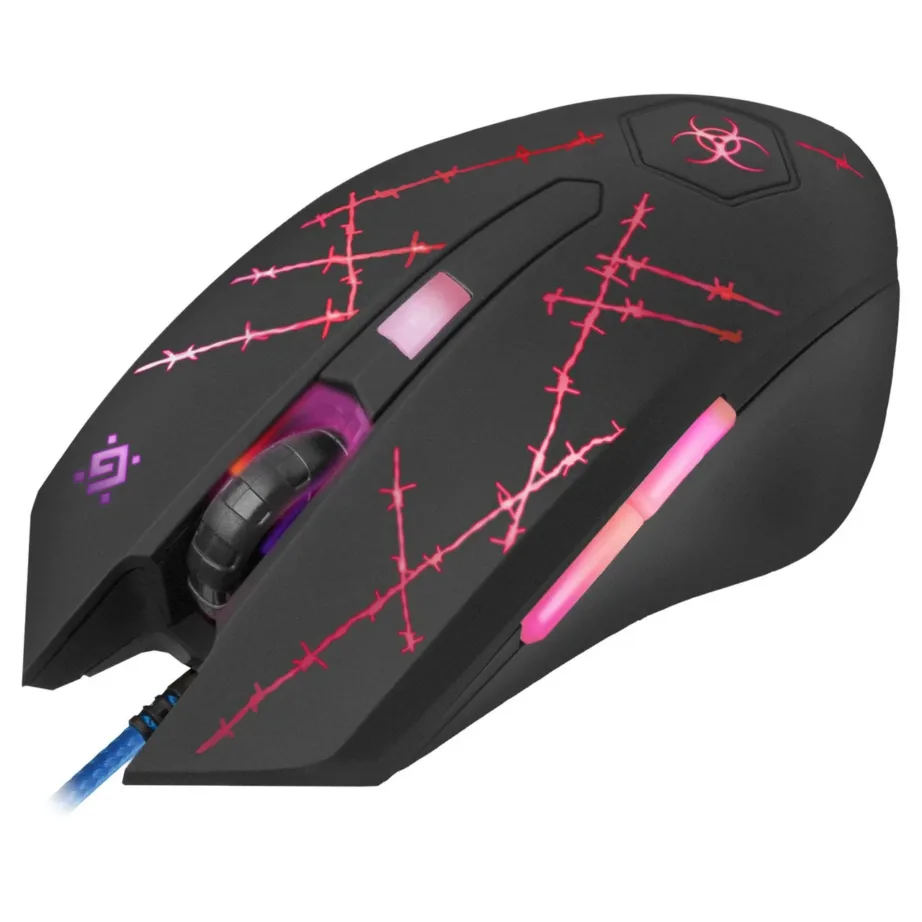 Defender Forced GM-020L 3200 DPI valgustusega USB-mängurihiir 5 nupu ja hiirematiga, must, ambidextrous – 9