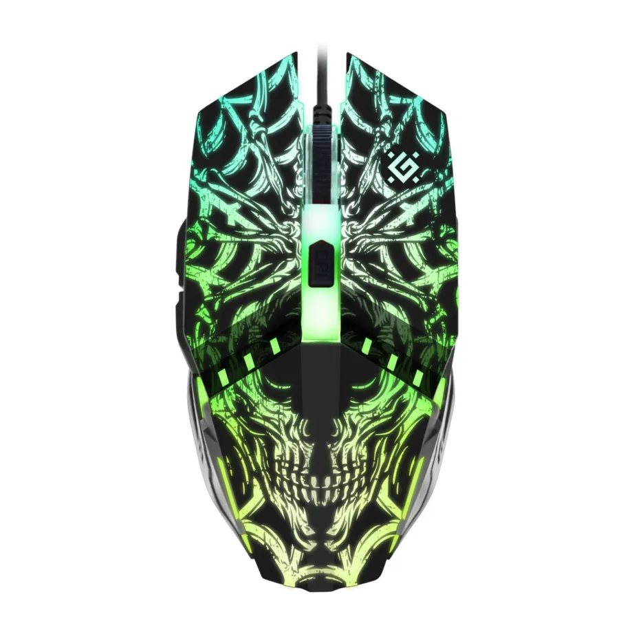 Defender GM-670L must ambidextrous 2400 DPI optiline mängurihiir 5 nupu ja mitmevärvilise valgustusega – 3