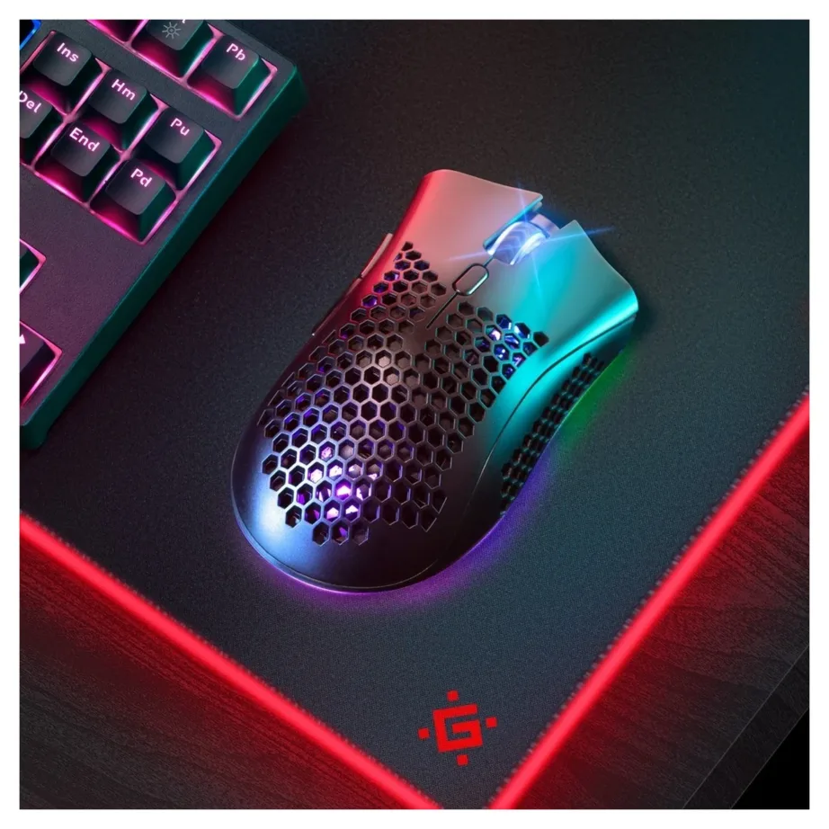 Defender GM-709L Warlock 2.4GHz must RGB taustvalgustusega juhtmevaba mängurihiir, 2400 DPI, 400 mAh aku, paremakäeline – 8