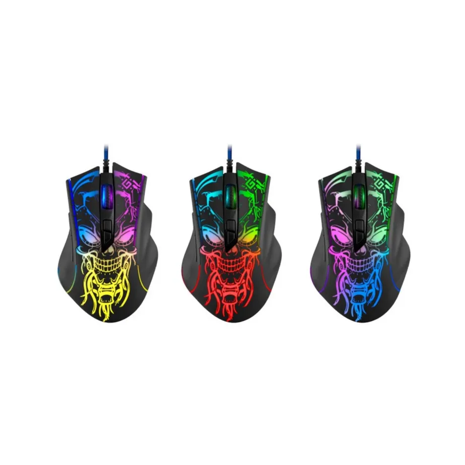 Defender GM-928 Bulletstorm must valgusega ambidextriline mängurihiir, 7200 DPI, juhtmega, 6 nuppu, 1,5 m USB – 4