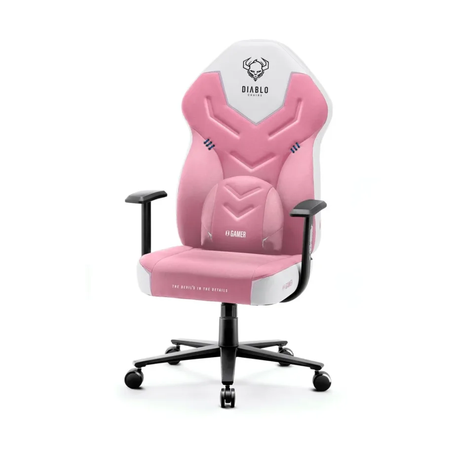 Diablo Chairs X-Gamer 1191 roosa/valge kangast mänguritool reguleeritava seljatoega – 2