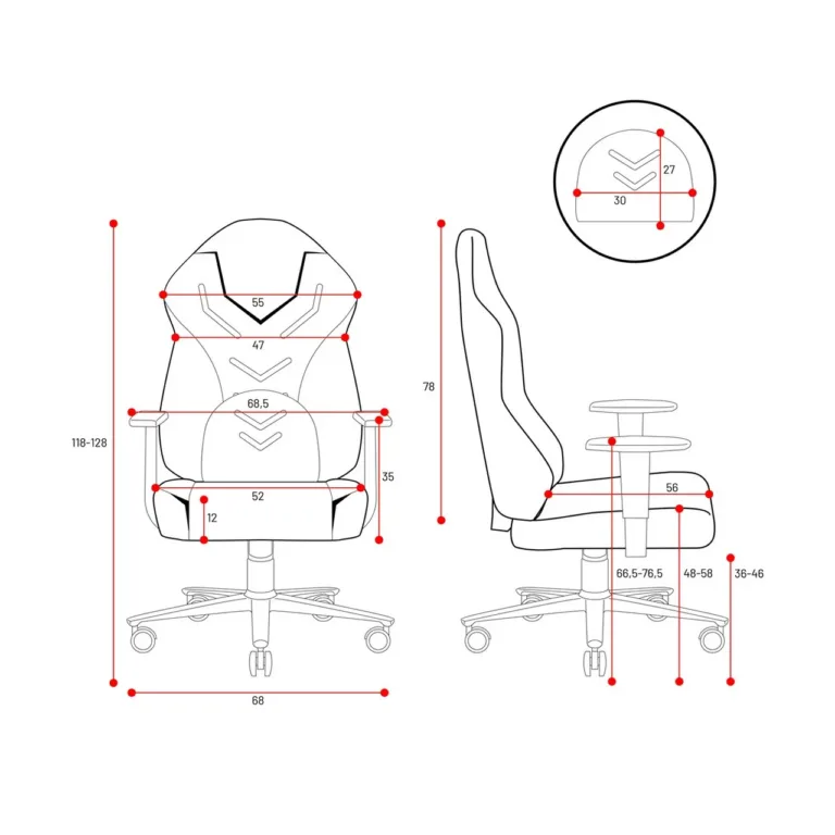 Diablo Chairs X-Gamer 1191 roosa/valge kangast mänguritool reguleeritava seljatoega