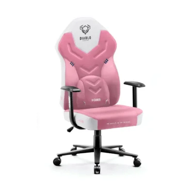 Diablo Chairs X-Gamer 1191 roosa/valge kangast mänguritool reguleeritava seljatoega