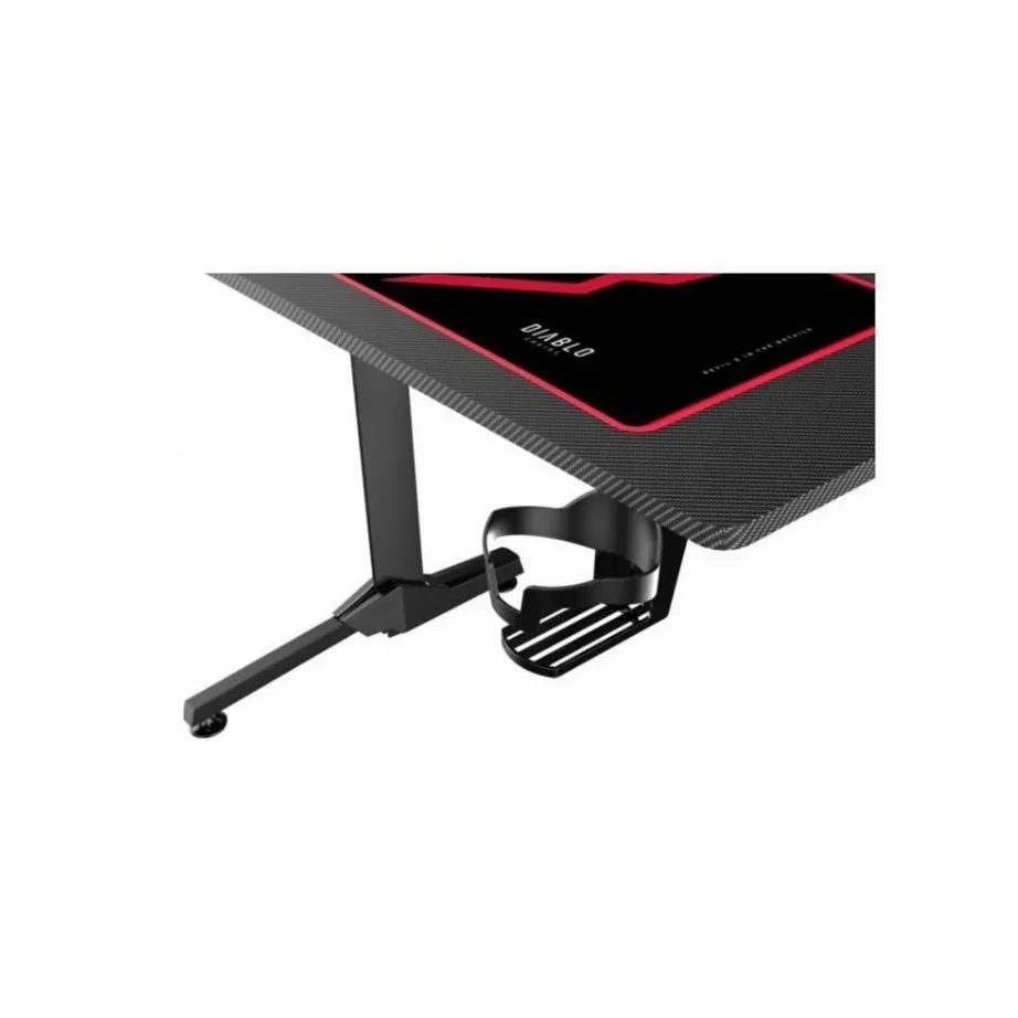 Diablo Chairs X-Mate 1000 100x60x75 cm must-punaste detailidega ergonoomiline mängurilaud, sirge lauaplaat – 5