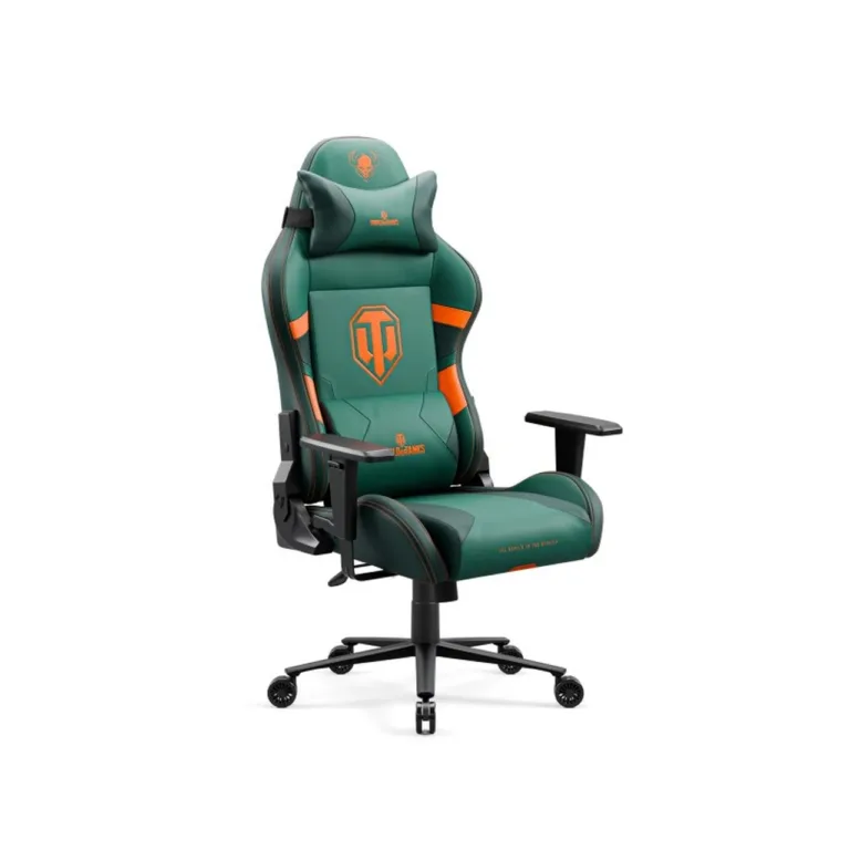 Diablo Chairs X-One 2.0 World of Tanks roheline mänguritool 150–180 cm kasutajale, 1D reguleeritavad käetoed, selja- ja nimmepadi, sünteetiline materjal, kandevõime kuni 140 kg, mudel 1516
