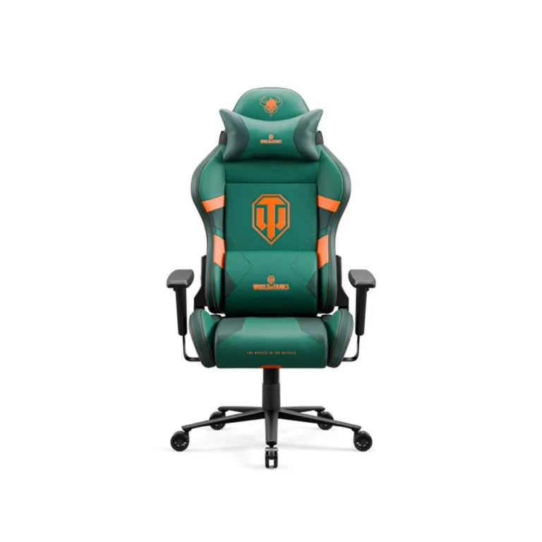 Diablo Chairs X-One 2.0 World of Tanks roheline mänguritool 150–180 cm kasutajale, 1D reguleeritavad käetoed, selja- ja nimmepadi, sünteetiline materjal, kandevõime kuni 140 kg, mudel 1516