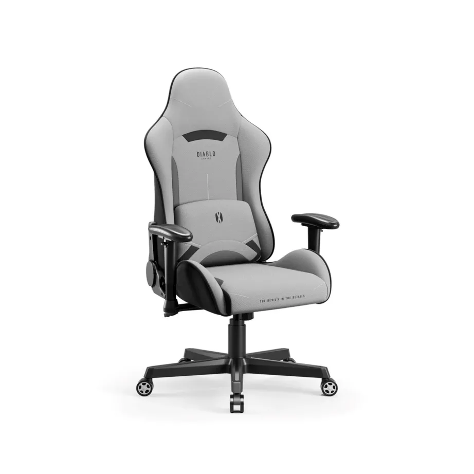 Diablo Chairs X-Starter 68 cm hall-must kangast ergonoomiline mänguritool, 2D käetoed, kuni 136 kg – 2