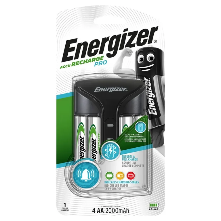 Energizer 421795 akulaadija 4×AA 2000 mAh NiCd akuga, 3–6 h laadimisaeg, must/hall