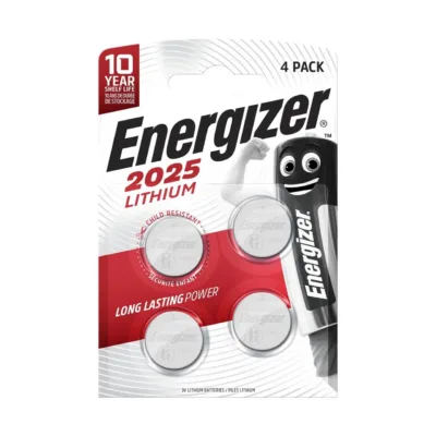 Energizer CR2025 3V liitiumpatarei, 4 tk ühekordseks kasutamiseks