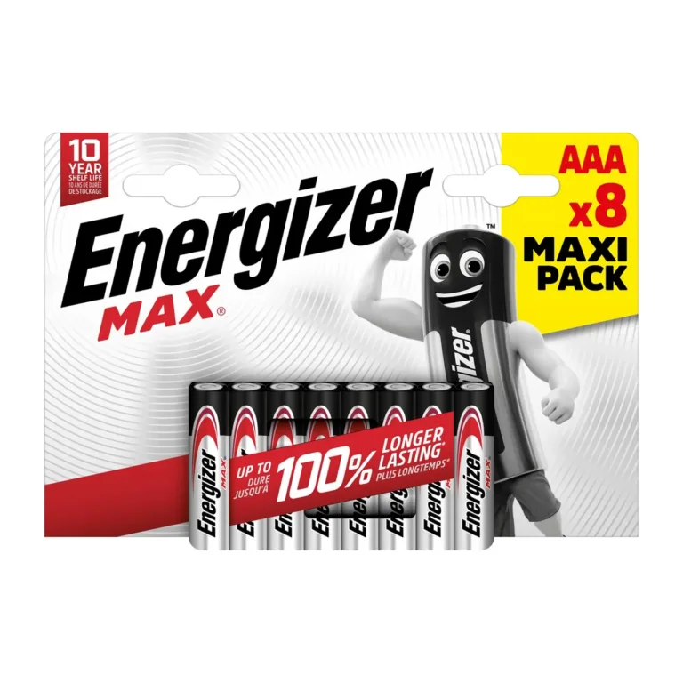 Energizer MAX 437987 8×AAA 1,5V aluselised patareid blisterpakendis, lekkevaba ja elavhõbedavaba, 10-aastase kestvusega