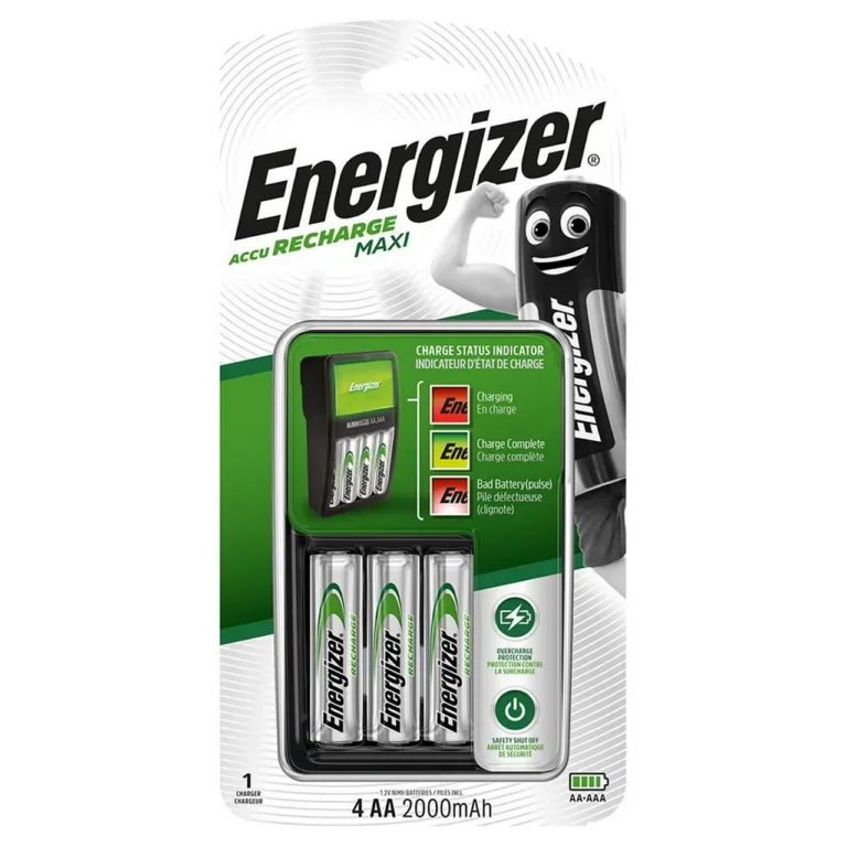 Energizer Maxi 421788 4xAA 2000 mAh NiMH akulaadija ja akudega, LED-indikaatoriga, ülelaadimiskaitsega, koduseks kasutamiseks