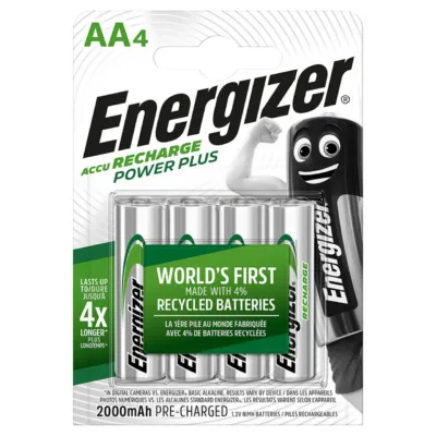 Energizer Power Plus 417019 AA NiMH 2000mAh laetav aku, 4 tk komplekt hõbedane