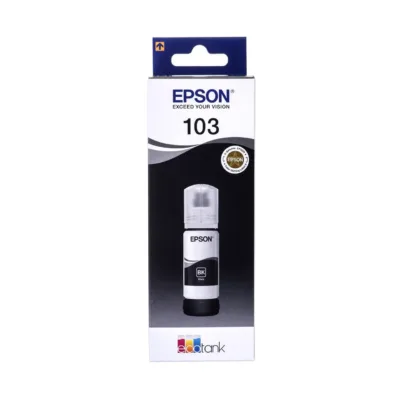 Epson 103 C13T00S14A 70 ml musta pigmenttindiga originaal tindipudel EcoTank L3110/L3150 printeritele