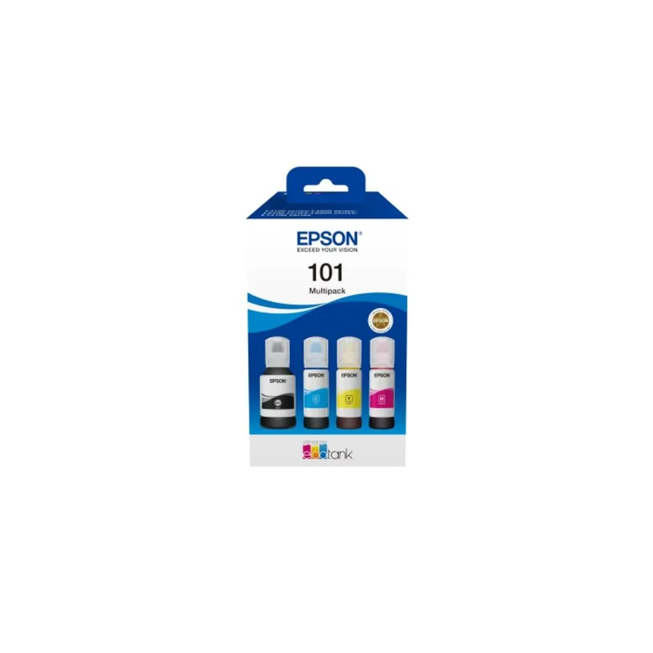 Epson C13T03V64A 4-osaline originaalne tindipudelite komplekt (must, tsüaan, magenta, kollane) 210 ml – sobib EcoTank L4150/L4160/L4260 jms, must 127 ml, värviline 3×70 ml, kuni 7500 musta ja 6000 värvi lehte
