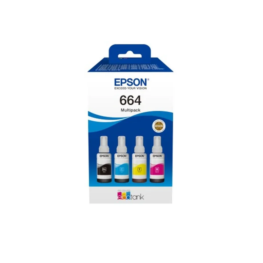 Epson C13T66464A originaalne 4 x 70 ml värvitindikomplekt EcoTank printeritele (must, tsüaan, magenta, kollane)