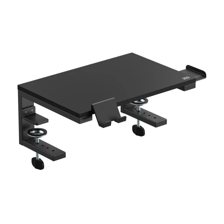 Ergo Office ER-303 B must monitori/laptopi alus 370x235 mm, 20 kg kandevõimega, 13–32'' ekraanidele, lauakinnitus, telefonialusega