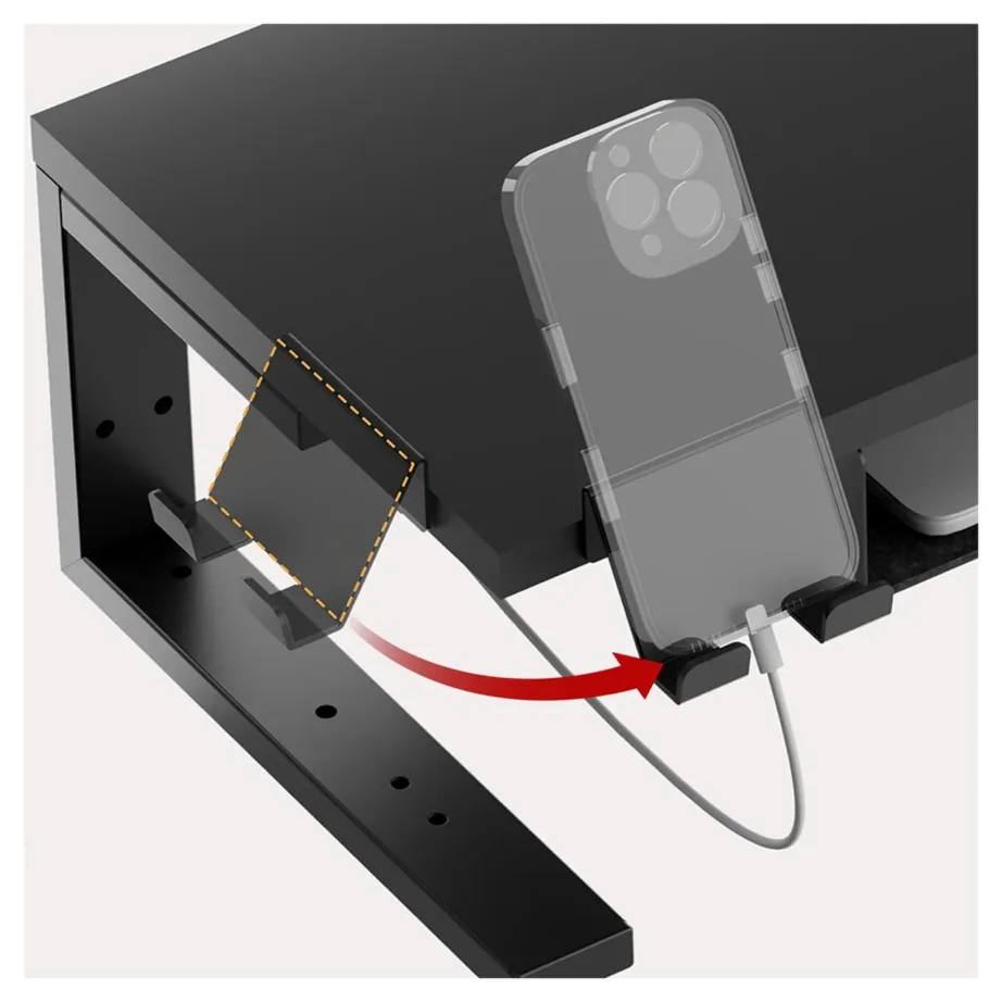 Ergo Office ER-303 B must monitori/laptopi alus 370×235 mm, 20 kg kandevõimega, 13–32” ekraanidele, lauakinnitus, telefonialusega – 8