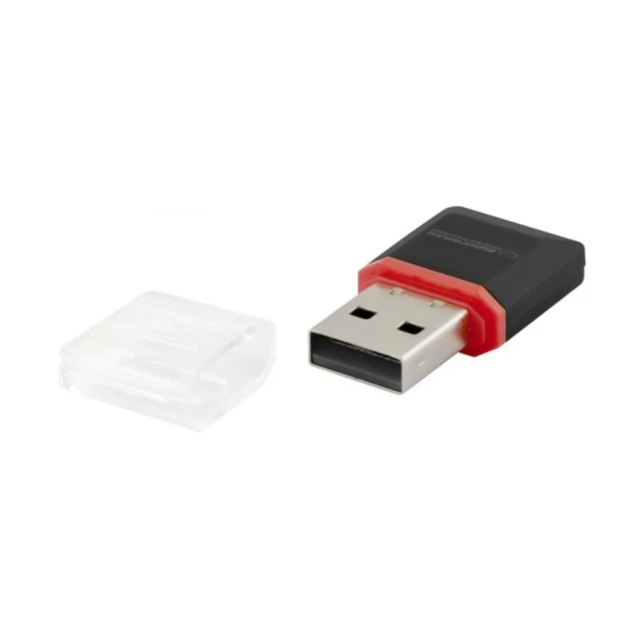 Esperanza EA134K USB 2.0 must/hõbe läbipaistev microSD/microSDHC mälukaardilugeja – 4