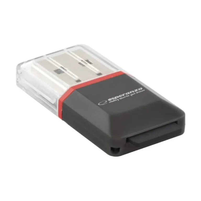 Esperanza EA134K USB 2.0 must/hõbe läbipaistev microSD/microSDHC mälukaardilugeja