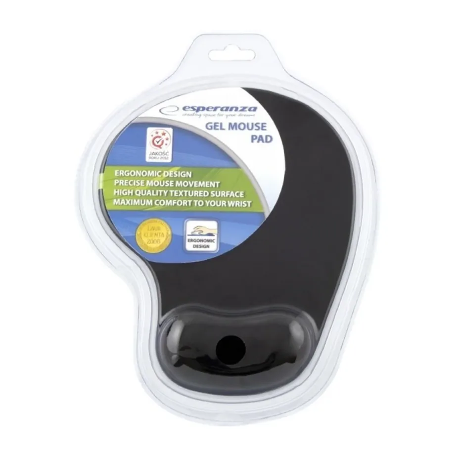 Esperanza EA137K must geeliga randmetoega hiirepadi, libisemisvastane põhi, 1 tk – 2