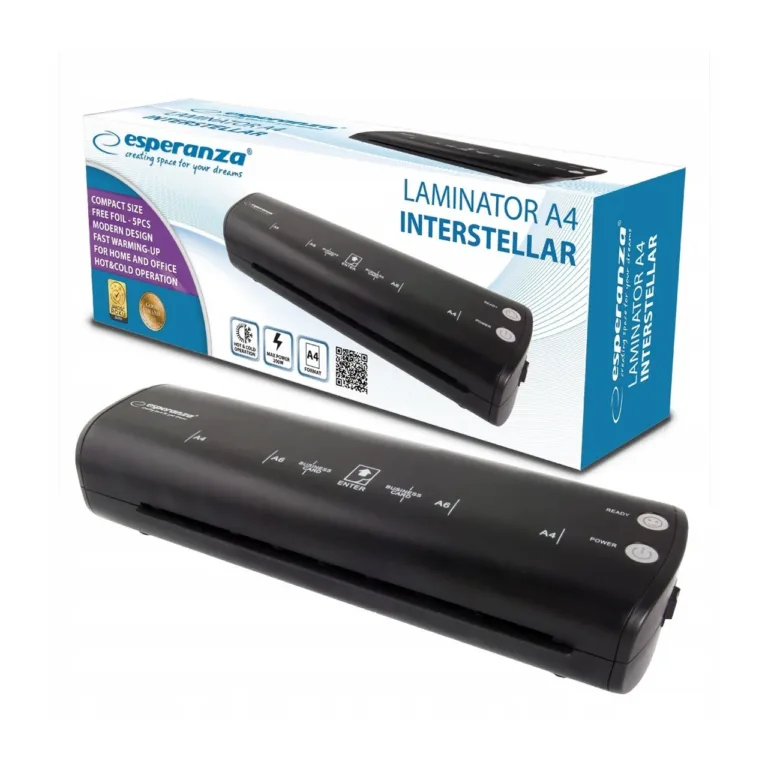 Esperanza EFL004 must A4 lamineerimismasin kodu- ja kontorikasutuseks