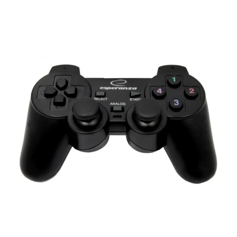 Esperanza EG102 must USB 2.0 juhtmega mängupult vibratsiooni ja D-padiga PC ja PlayStation 3 jaoks