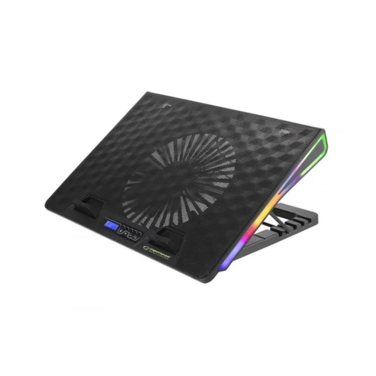 Esperanza EGC101 400x288x36 mm must sülearvuti jahutusalus LCD-ekraani, 18 cm ventilaatori ja 5 kaldeasendiga