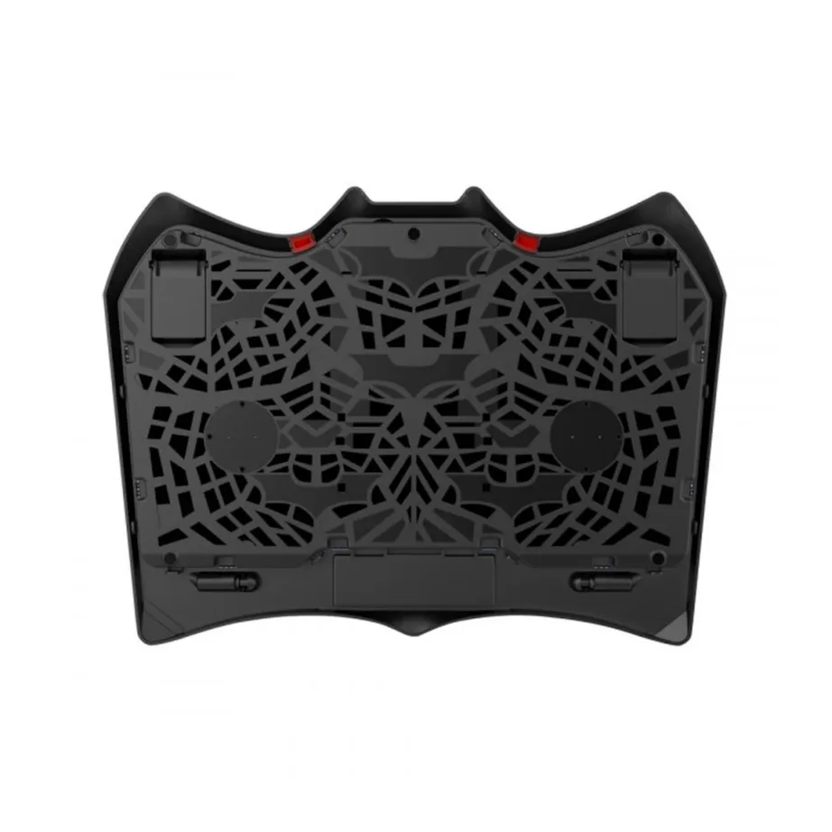 Esperanza EGC102 415×305 mm must 4-ventilaatoriga sülearvuti jahutusalus, 2000 RPM, reguleeritava kõrgusega, punase LED-valgustusega, USB-toitega – 3