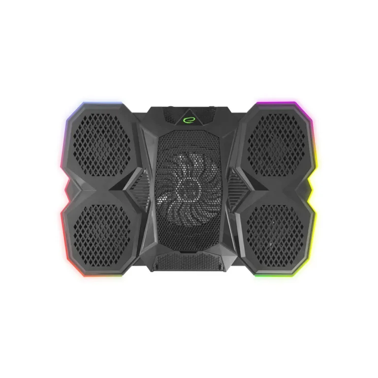 Esperanza EGC107 39x25,5x3,8 cm must sülearvuti jahutusalus 3 ventilaatoriga, 2600 RPM, RGB LED valgustusega ja 5 reguleeritava kaldenurgaga, 2x USB 2.0