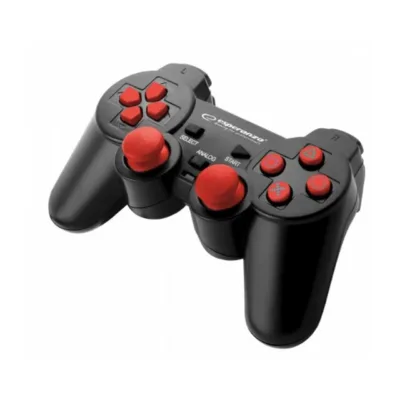 Esperanza EGG106R USB 2.0 punane juhtmega mängupult PC/PS2/PS3, vibratsiooniga, 12 nuppu, analoog/digitaalsed režiimid