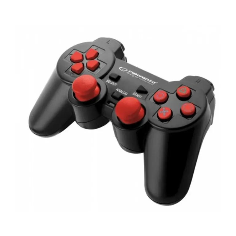 Esperanza EGG106R USB 2.0 punane juhtmega mängupult PC/PS2/PS3, vibratsiooniga, 12 nuppu, analoog/digitaalsed režiimid