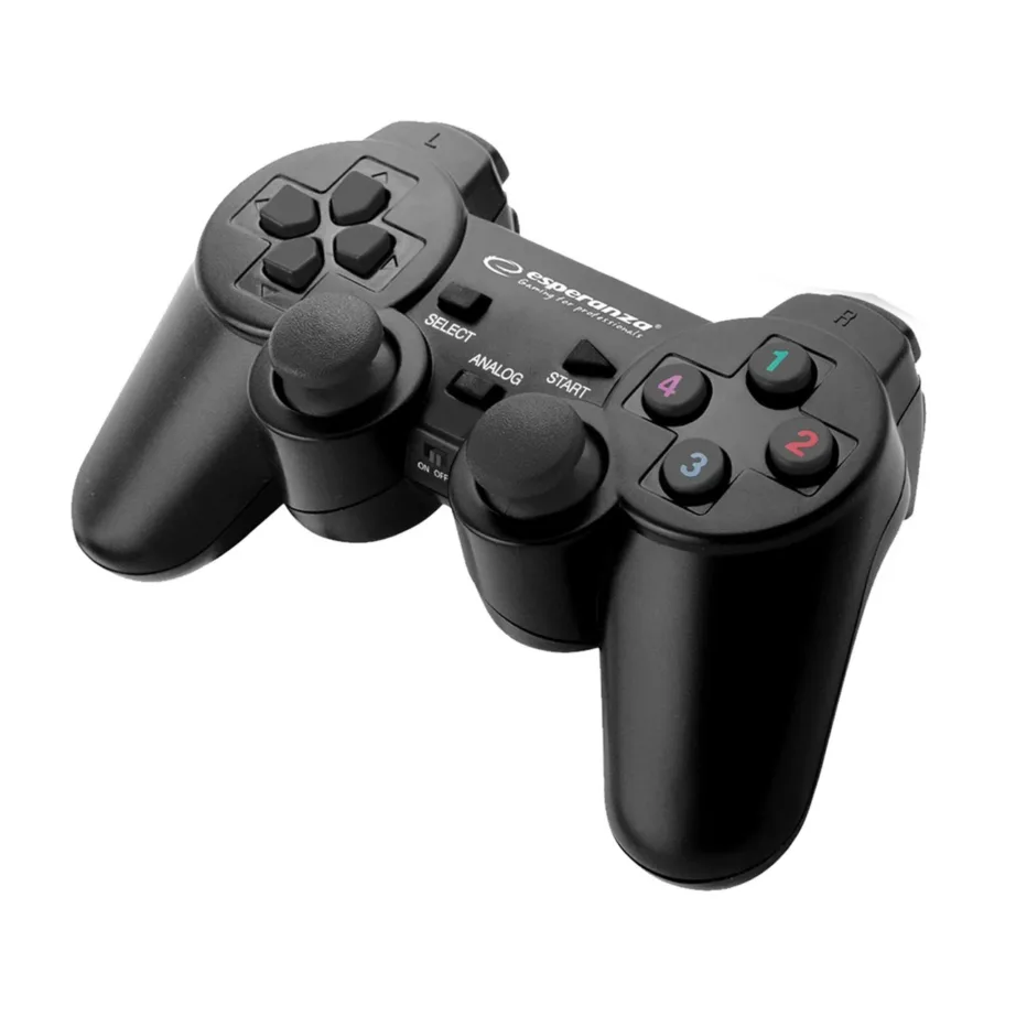 Esperanza EGG108K USB 2.0 must juhtmega mängupult, 12 nupu ja D-padiga, PC ja PlayStation 3 jaoks – 6