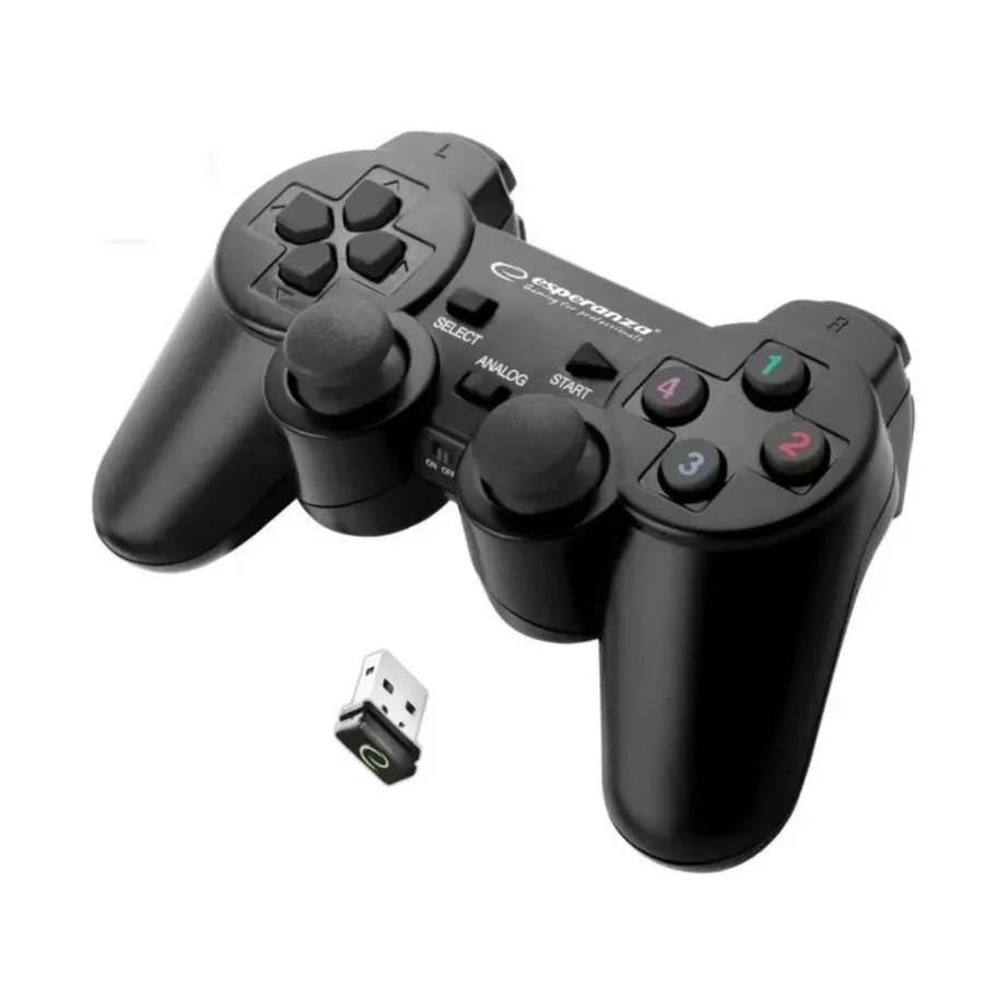 Esperanza EGG108K USB 2.0 must juhtmega mängupult, 12 nupu ja D-padiga, PC ja PlayStation 3 jaoks – 7