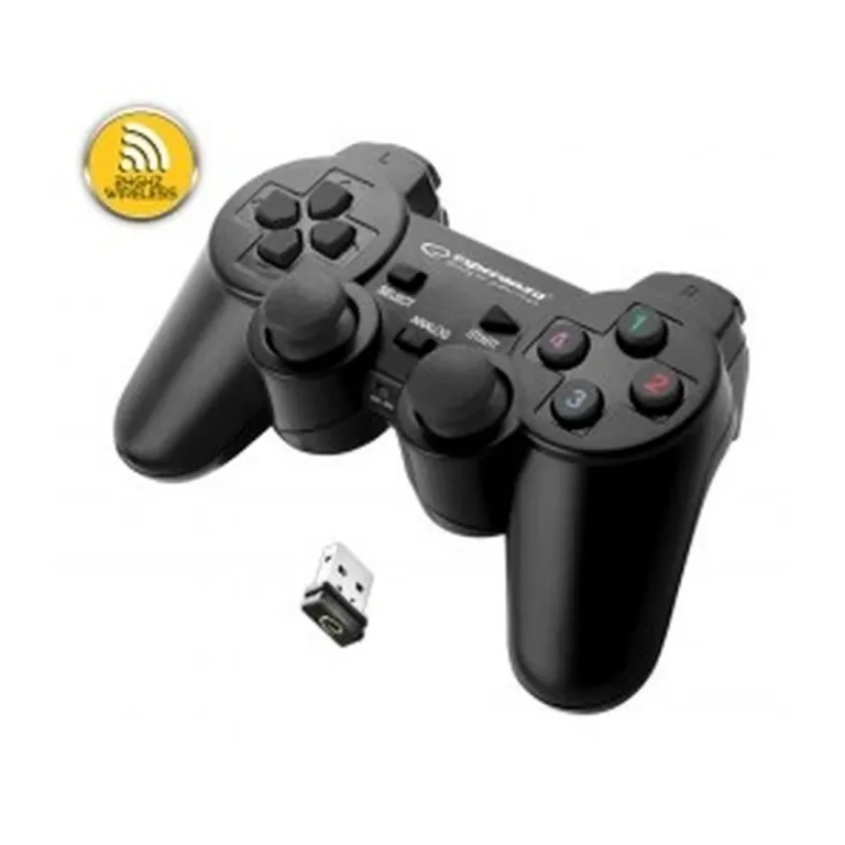 Esperanza EGG108K USB 2.0 must juhtmega mängupult, 12 nupu ja D-padiga, PC ja PlayStation 3 jaoks