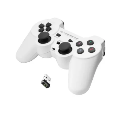 Esperanza EGG108W must/valge 2,4 GHz juhtmevaba RF gamepad PC ja PlayStation 3 jaoks, USB-vastuvõtjaga