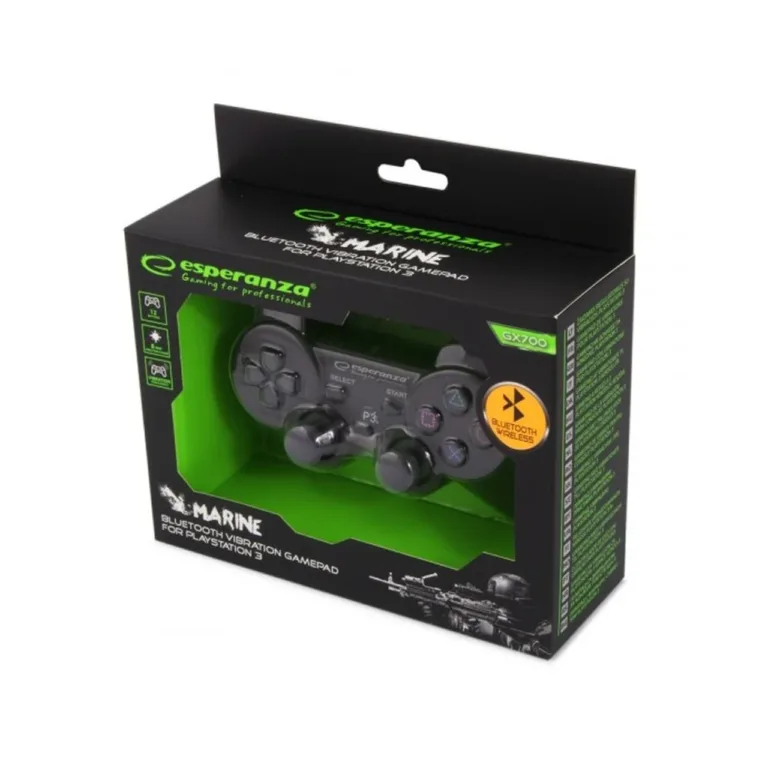 Esperanza EGG109K juhtmevaba Bluetooth mängupult sisseehitatud akuga, must, PlayStation 3 jaoks