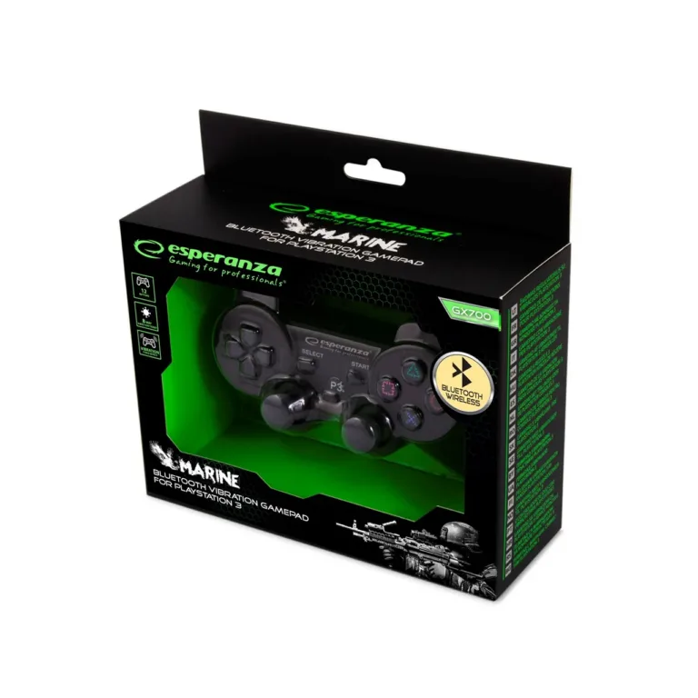 Esperanza EGG109K juhtmevaba Bluetooth mängupult sisseehitatud akuga, must, PlayStation 3 jaoks
