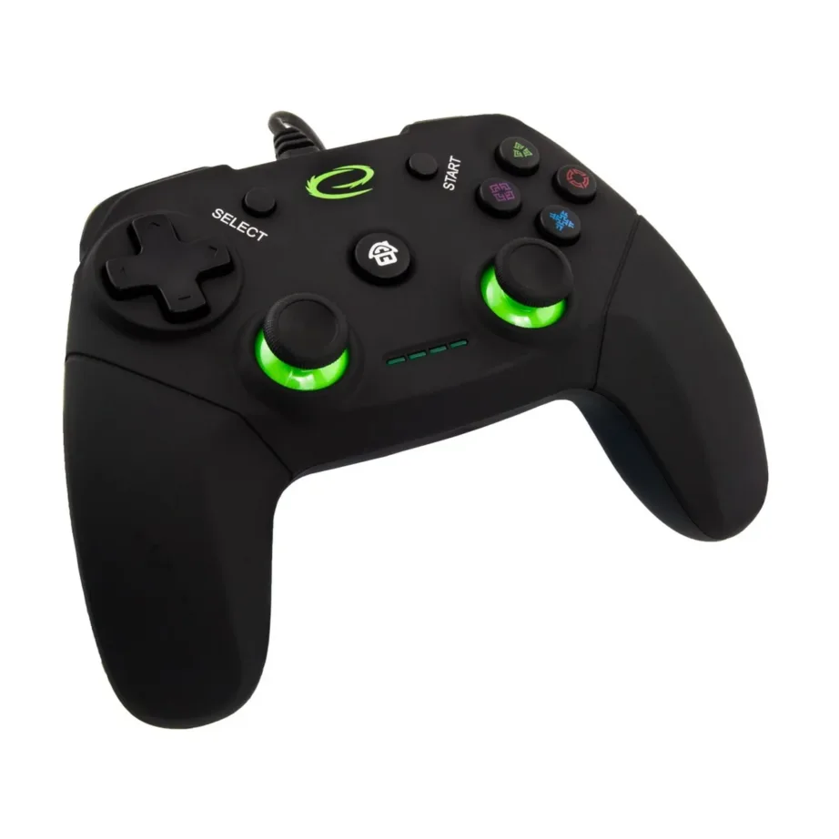 Esperanza EGG110K 1,5 m USB juhtmega mängupult 12 nupuga, PC ja PlayStation 3, vibratsioon, must – 3