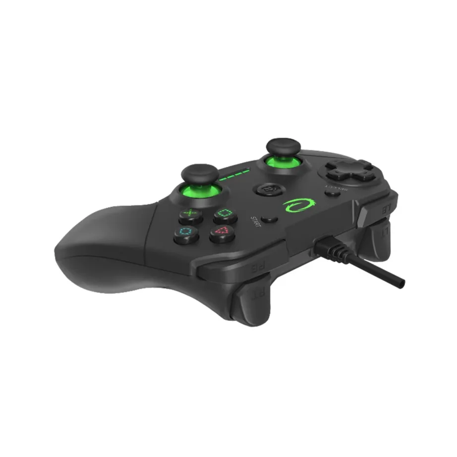 Esperanza EGG110K 1,5 m USB juhtmega mängupult 12 nupuga, PC ja PlayStation 3, vibratsioon, must – 4