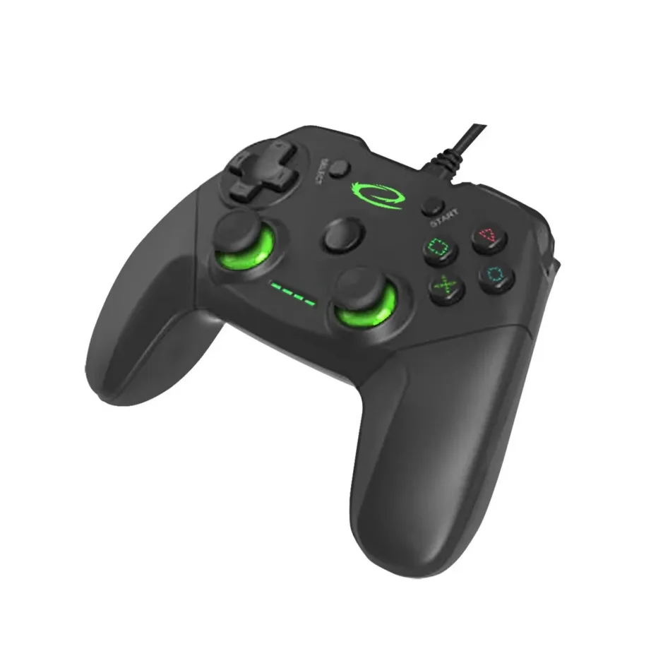 Esperanza EGG110K 1,5 m USB juhtmega mängupult 12 nupuga, PC ja PlayStation 3, vibratsioon, must – 6