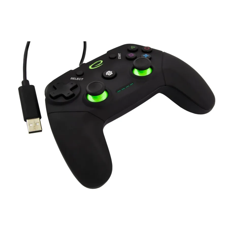 Esperanza EGG110K 1,5 m USB juhtmega mängupult 12 nupuga, PC ja PlayStation 3, vibratsioon, must – 7