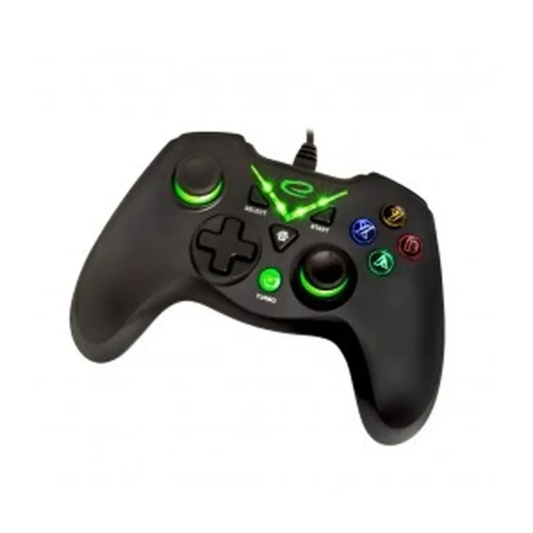 Esperanza EGG114K must USB 2.0 juhtmega gamepad vibratsiooni ja 12 nupuga, PC, Xbox One, Series S/X jaoks