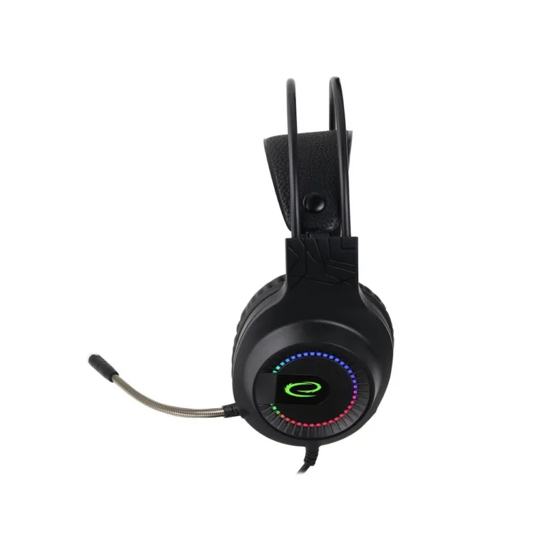 Esperanza EGH7100 1,5 m USB juhtmega mängurikõrvaklapid mikrofoniga, must, RGB valgustusega